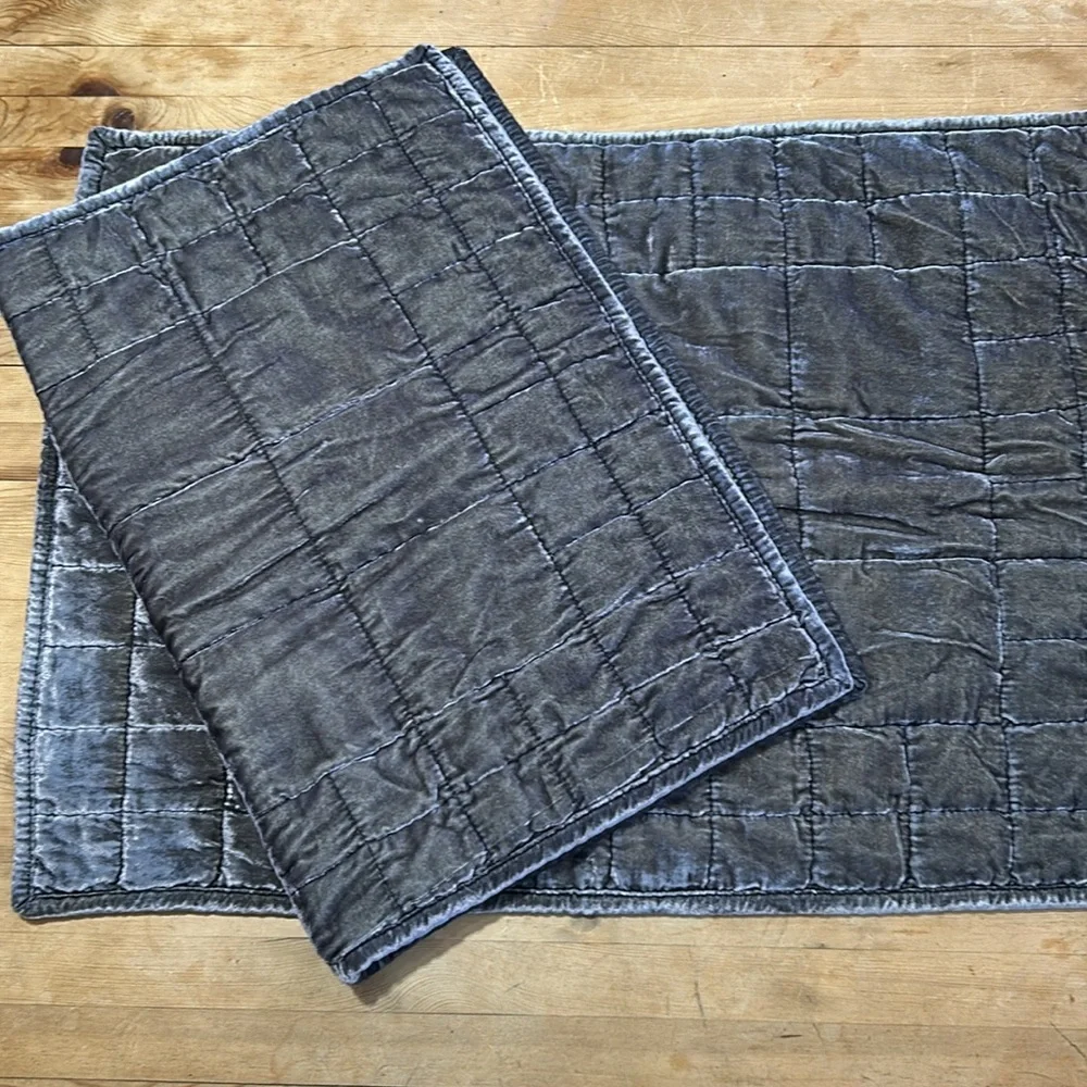 West Elm Gray Velvet Fall Pillow Sham Covers